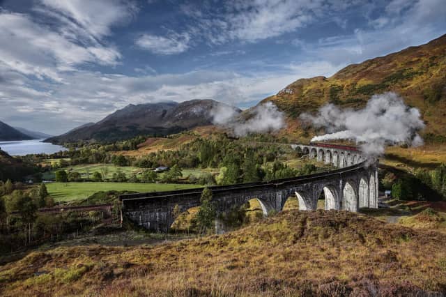 Jacobite steam train crosses the Glenfinnan Viaduct. Picture: West Coast Railways.