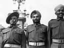 Three British Indian Army soldiers, pictured outside Buckingham Palace in 1945, after receiving their Victoria Cross medals for bravery during the Second World War (Picture: Keystone/Getty Images)