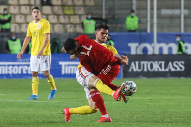 Ianis Hagi in action for Romania in their friendly defeat at home to Georgia on Wednesday night. (Photo by Vasile Mihai-Antonio/Getty Images)