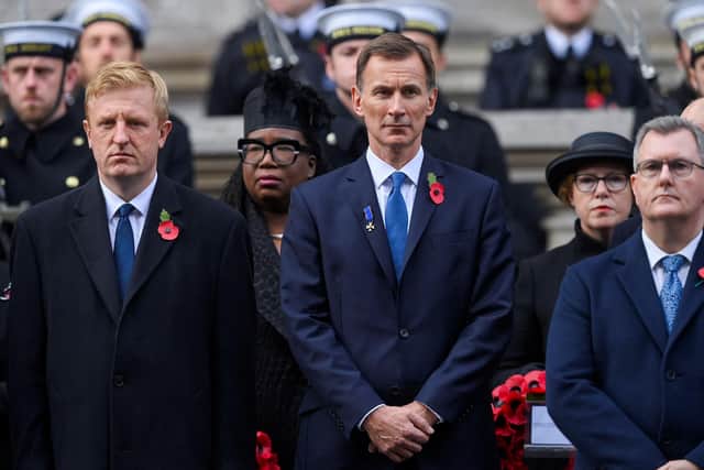 Chancellor of the Exchequer Jeremy Hunt attends the Remembrance Sunday ceremony at the Cenotaph. Picture: Toby Melville - WPA Pool/Getty Images