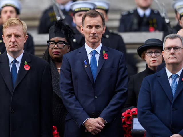 Chancellor of the Exchequer Jeremy Hunt attends the Remembrance Sunday ceremony at the Cenotaph. Picture: Toby Melville - WPA Pool/Getty Images