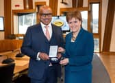 Sanjeev Gupta of GFG Alliance with First Minister Nicola Sturgeon.