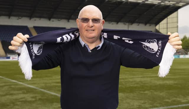 John McGlynn is unveiled to the media as the new manager of Falkirk.