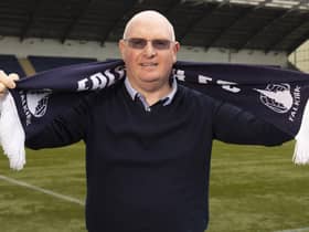 John McGlynn is unveiled to the media as the new manager of Falkirk.