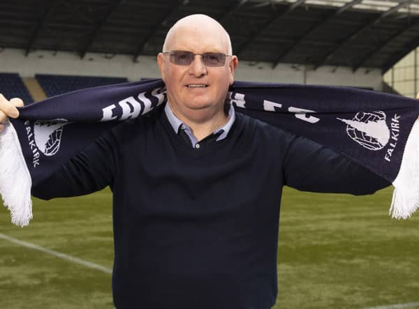 John McGlynn is unveiled to the media as the new manager of Falkirk.