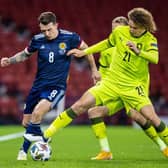 Ryan Jack in action for Scotland against Czech Republic at Hampden. The Rangers midfielder has the backing of his club manager Steven Gerrard as he bids to help Scotland reach the Euro 2020 finals. (Photo by Craig Williamson / SNS Group)