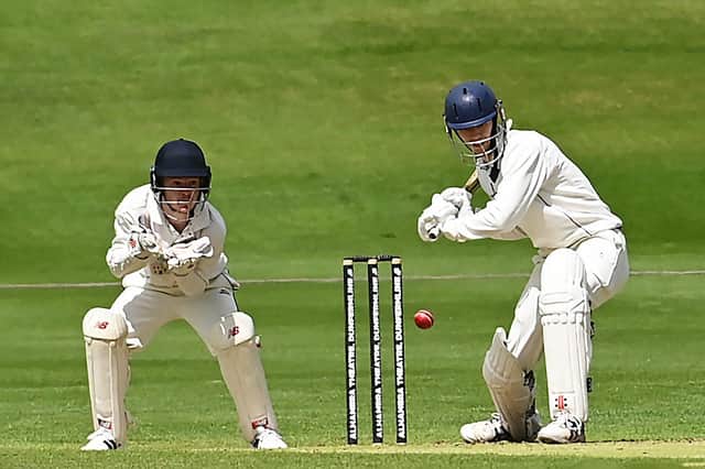 Chris Aitchison keeps his eye on the ball batting for Heriot's against RH Corstorphine. Picture: John Devlin