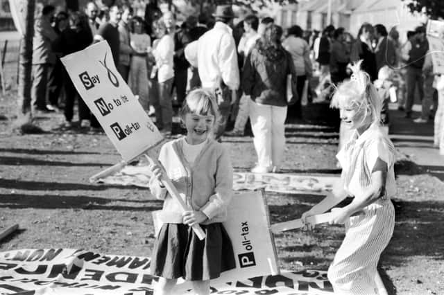 Young protesters during a demonstration against the Poll Tax at Sighthill in Edinburgh in October 1989 (Picture: Hamish Campbell)