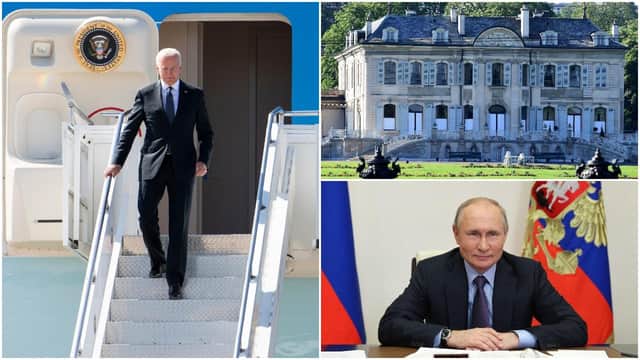 President Biden arrives for the summit with Russian President Vladimir Putin, which will be held the Villa La Grange overlooking Lake Geneva (Getty Images)