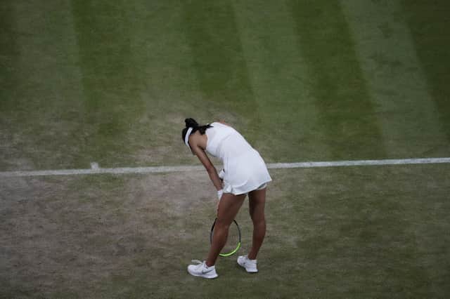 Down and very soon out ... Raducanu was forced to retire hurt