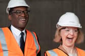 Liz Truss and Chancellor of the Exchequer Kwasi Kwarteng  visit a construction site for a medical innovation campus in Birmingham
