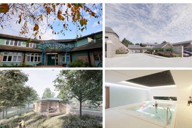 Rachel House as it looks (top left) and the proposed plans to transform the Kinross hospice (Pics: Submitted)