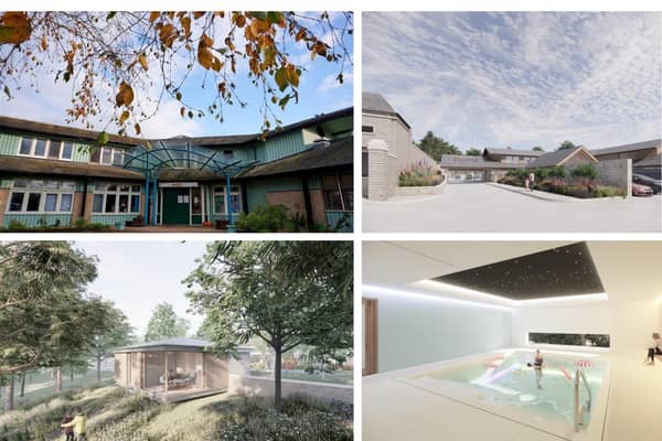 Rachel House as it looks (top left) and the proposed plans to transform the Kinross hospice (Pics: Submitted)