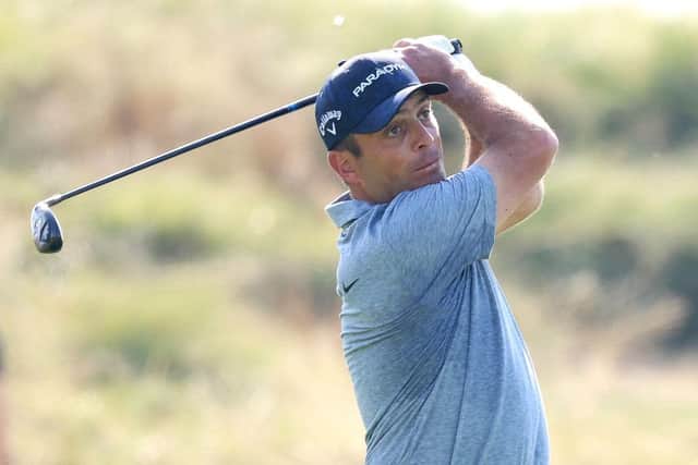 Francesco Molinari plays his second shot on the second hole during day two of the Abu Dhabi HSBC Championship at Yas Links. Picture: Warren Little/Getty Images.