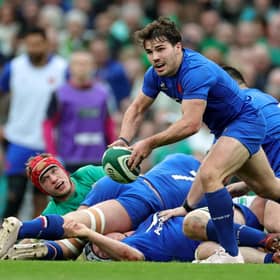 France captain Antoine Dupont in action during the defeat to Ireland in Dublin two weeks ago. (Photo by David Rogers/Getty Images)