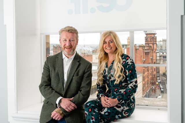 Gareth Biggerstaff, CEO, and Nikola Kelly, managing director, of Be-IT, pictured in the Glasgow office, who are expecting the recruitment firm’s revenues to increase by 20 per cent this year. Picture: John Young