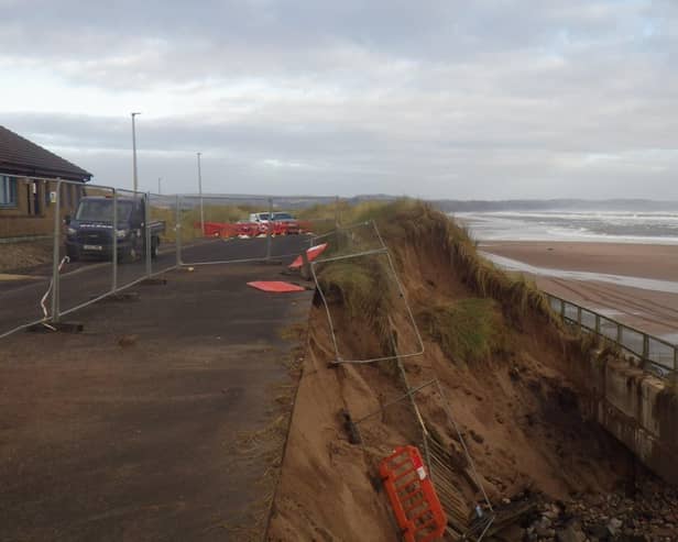 Storm Babet caused significant damage to the beach promenade in Montrose (pic: Angus Council)