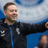 New manager Michael Beale during a Rangers training session at Auchenhowie. (Photo by Craig Williamson / SNS Group)
