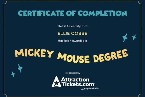 Mickey Mouse Degree Certificate Example