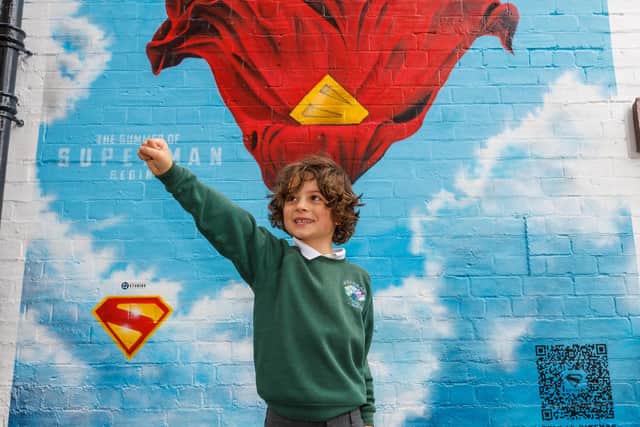 A local school child channels their inner superhero