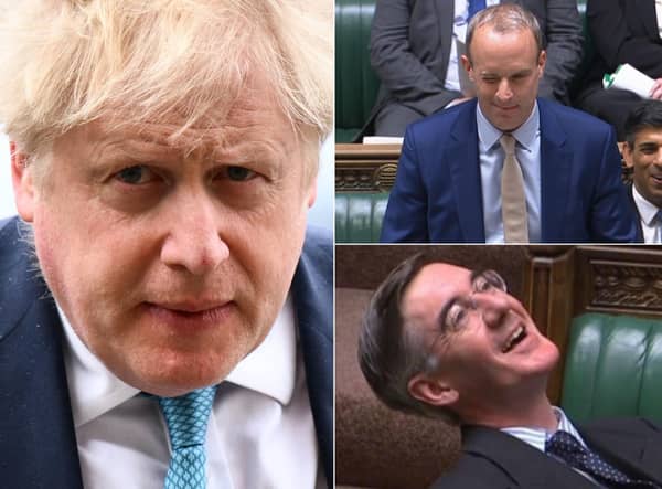 Boris Johnson, Dominic Raab, and Jacob Rees-Mogg could lose their seats at the next general election (Getty Images/ UK Parliament)