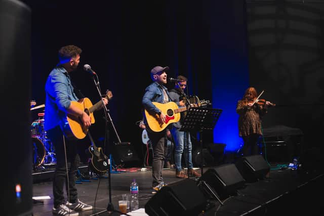 The Tumbling Souls performing at the HebCelt Survival Sessions.