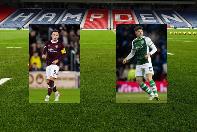 Lawrence Shankland and Kevin Nisbet will lead the line for Hearts and Hibs in the Edinburgh derby on Sunday.