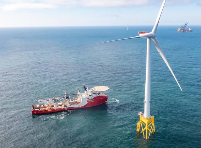 The first of a total of 114 massive turbines in the £3bn Seagreen offshore wind farm -- Scotland's largest to date -- was connected to the grid in the early hours of Monday morning

 

The £3bn Seagreen project will be Scotland’s largest offshore wind farm and the world’s deepest fixed bottom wind farm with its deepest foundation due to be installed at 59 metres below sea level in December.
