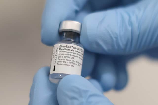 A vial of the Pfizer vaccine.