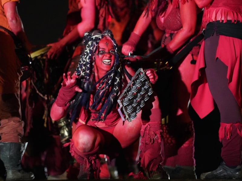 Performers during the Samhuinn Fire Festival in Holyrood Park, Edinburgh. Photo: Andrew Milligan/PA Wire