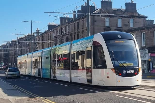 Tram testing on the Newhaven extension on Wednesday. Picture: Sacyr, Farrans and Neopul