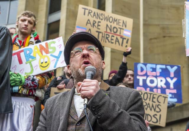 Scottish Greens co-leader Partrick Harvie at the 'Rally for Trans Equality' in Glasgow. Picture: Lisa Ferguson