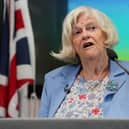 Ann Widdecombe speaking during a Reform UK General Election campaign launch in Westminster, London.