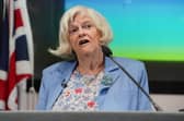 Ann Widdecombe speaking during a Reform UK General Election campaign launch in Westminster, London.