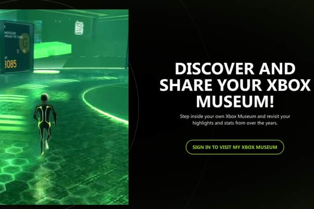 Your own personal museum section contains stats and details about your past experience with Xbox. Photo: Microsoft.