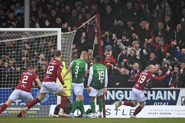 Arbroath had taken an early lead when Craig Wighton fired home from close range.