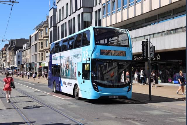 A First West Lothian bus in Edinburgh. Picture: Donald Stirling