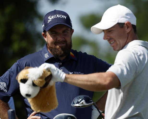 Rory McIlroy and Shane Lowry play in the pro-am prior to the Zurich Classic of New Orleans at TPC Louisiana. Picture: Chris Graythen/Getty Images.