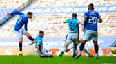 Brandon Barker scores the second goal in Rangers' 2-0 win over Ross County at Ibrox on Sunday (Photo by Alan Harvey / SNS Group)