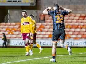 Dundee United's Tony Watt celebrates making it 2-0. (Photo by Roddy Scott / SNS Group)
