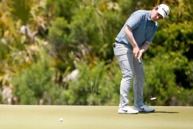 Bob MacIntyre putts on the 11th green during the final round of the 2021 PGA Championship held at the Ocean Course of Kiawah Island Golf Resort in Kiawah Island, South Carolina. Picture: Cliff Hawkins/Getty Images.