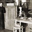Marie Curie, pioneer in the fields of radiation, radioactivity and radiology, working in her laboratory at the Sorbonne in Paris in 1898 (Picture: Culture Club/Getty Images)