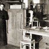 Marie Curie, pioneer in the fields of radiation, radioactivity and radiology, working in her laboratory at the Sorbonne in Paris in 1898 (Picture: Culture Club/Getty Images)