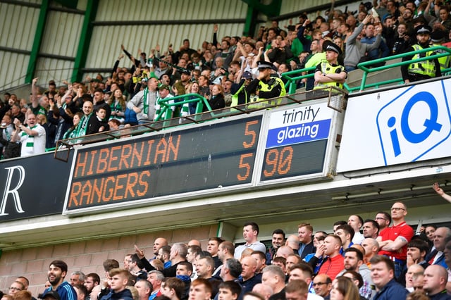 Hibs went head to head with Rangers on the final day of the 2017/18 season. The draw meant the Easter Road side had to sette for fourth place. Photo by Rob Casey/SNS Group