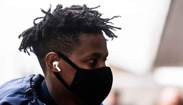 Bongani Zungu is pictured as Rangers depart for Poznan ahead of a Europa League tie, at Glasgow airport on December 09, 2020, in Glasgow, Scotland (Photo by Craig Foy / SNS Group)