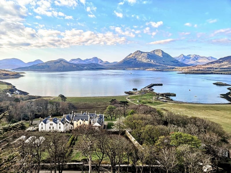 Situated on the gorgeous Isle of Raasay, the recently-refurbished Raasay House Hotel is just a five minute walk from the ferry terminal and has incredible views over the Sound of Raasay to Skye.