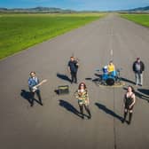 The Slainte Davaar Allstars recorded their version of David Bowie's 'Space Oddity' at Machrihanish Airbase, near Cambeltown.