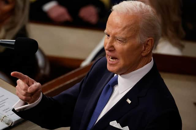 US president Joe Biden delivers his State of the Union address. Picture: Chip Somodevilla/Getty