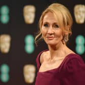 British author J. K. Rowling poses upon arrival at the BAFTA British Academy Film Awards at the Royal Albert Hall in London on February 12, 2017.