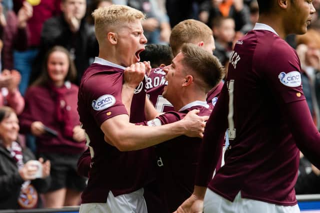 Hearts never looked back at Tynecastle from the moment Alex Cochrane put them ahead.